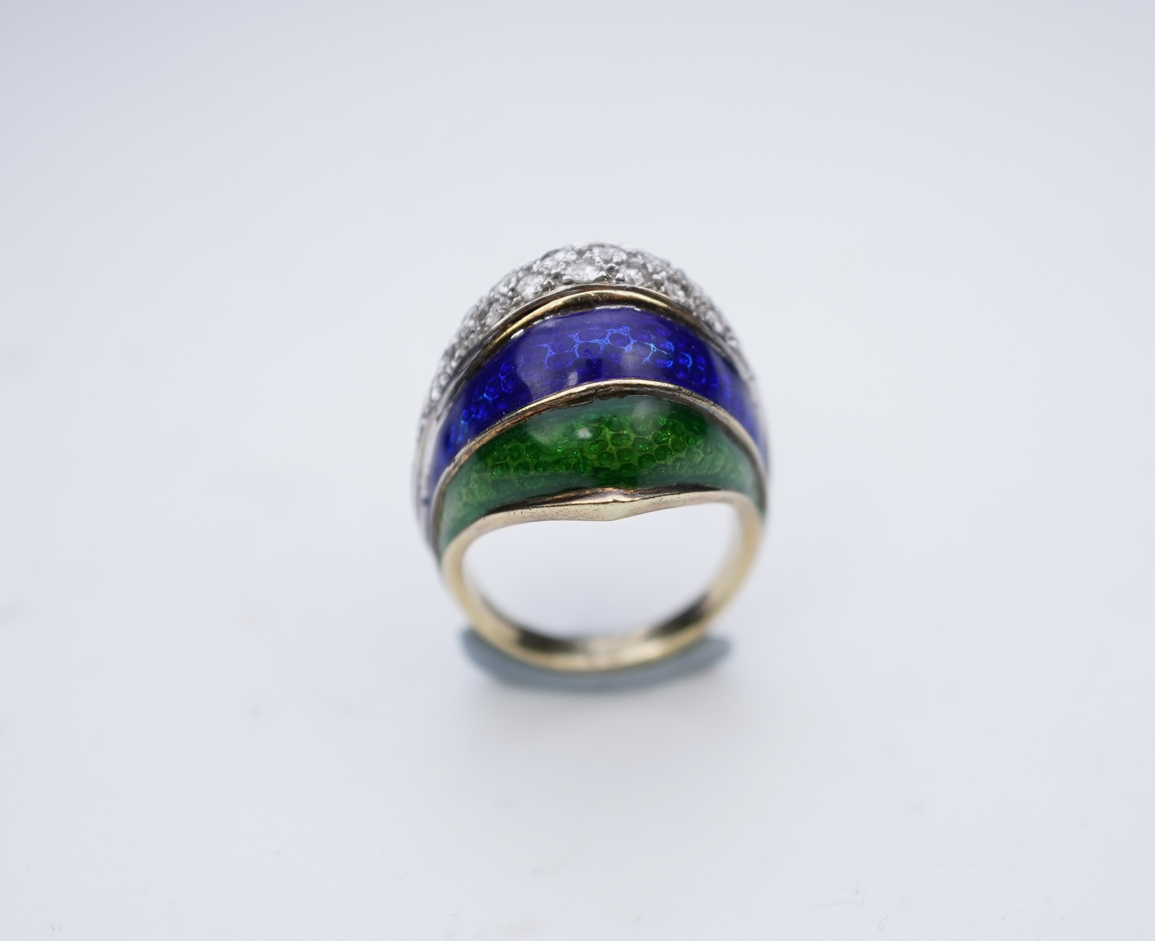 Martine, an enamel and diamond ring